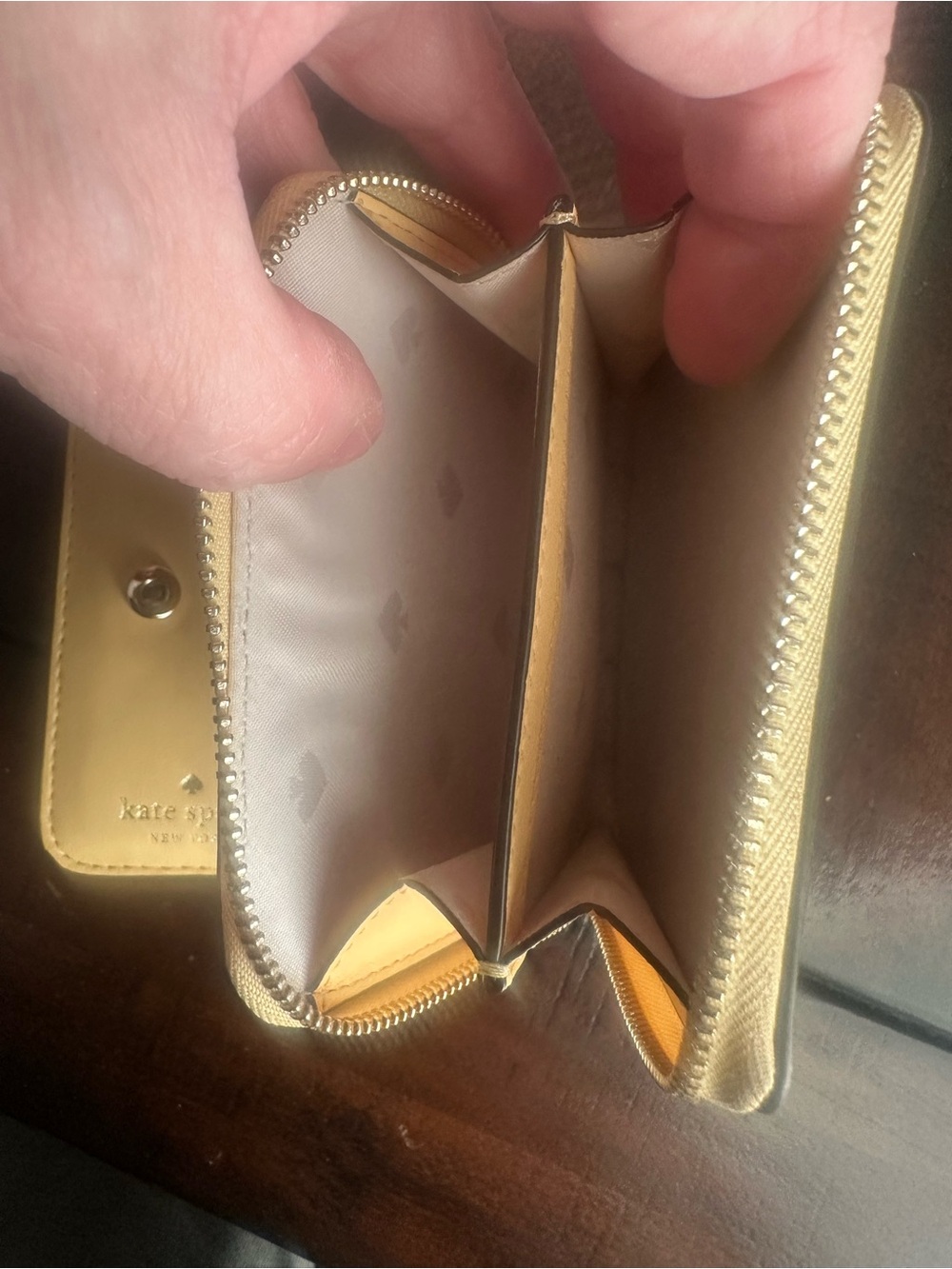 kate spade Yellow Saffiano ID Card Holder Wallet - Picture 5 of 10